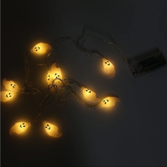 2 Pack Halloween LED 10ct Light Up Black Spider & White Ghose String Lights NWT - Picture 3 of 6